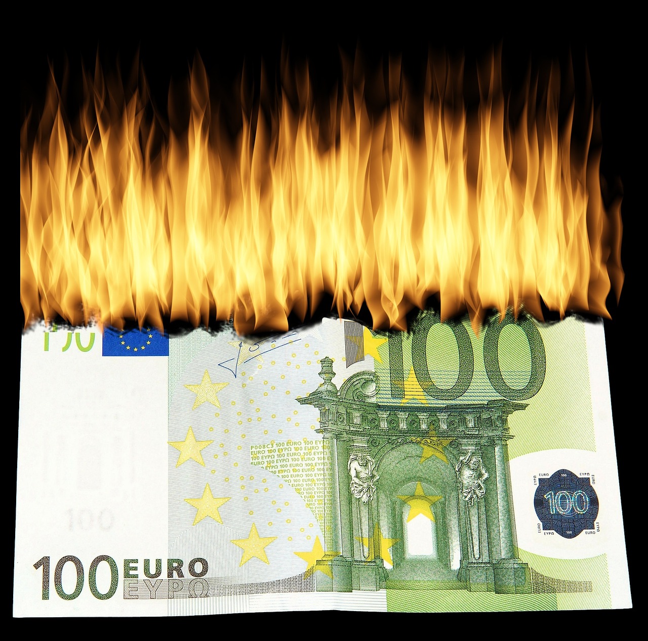 Geld verbrennen 100 Euro